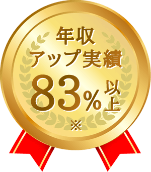 年収アップ実績83%以上